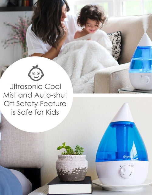 Load image into Gallery viewer, Crane USA Cool Mist Humidifier for Bedroom, Baby Nursery, Kids Room or Office, 1 Gallon Tank, Blue
