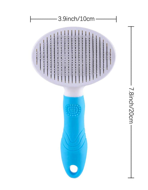 Load image into Gallery viewer, Dog &amp; Cat Grooming Brush, Self Cleaning Slicker Brushes for Dogs Cats Pet Grooming Brush Tool Gently Removes Loose Undercoat, Mats Tangled Hair Slicker Brush for Pet with Flea Comb
