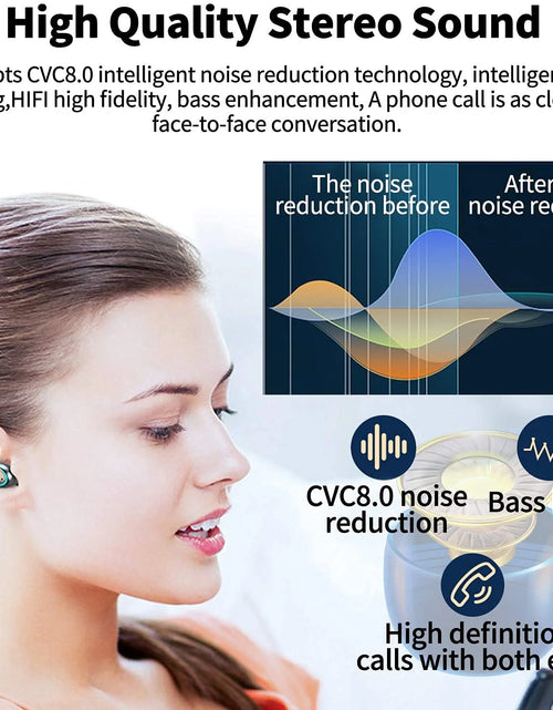 Load image into Gallery viewer, Bluetooth Earbuds,Wireless Bluetooth Earphones, Wireless Earbuds with 2200MAH Charging Case and Emergency Power Bank for Adult
