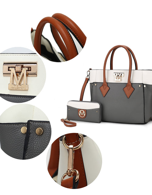 Load image into Gallery viewer, Brynlee Women'S Tote Bag &amp; Wristlet Wallet, Crossbody Purse Handbag 2 Pcs by Mia K - Navy
