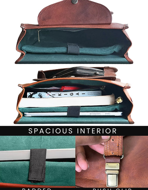 Load image into Gallery viewer, Women Leather Handbag 11" Fashion Crossbody Sling Bag Ladies Purse Travel Tote Satchel Hobo Shoulder Messenger Bag Vintage Gift by
