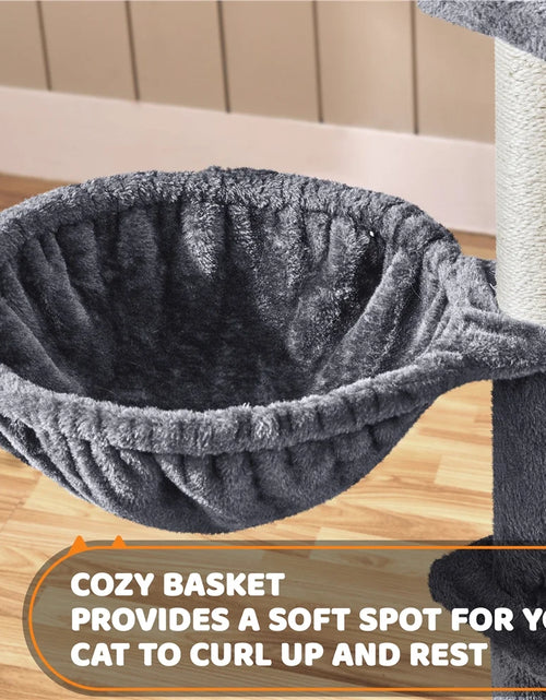 Load image into Gallery viewer, 69In Large Cat Tree Tower with Condos &amp; Scratching Board, Dark Gray
