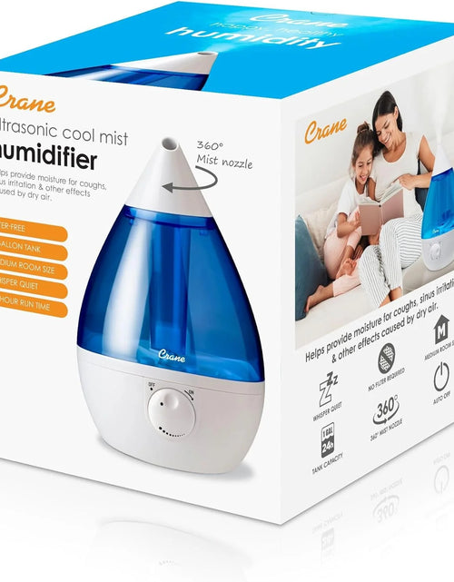 Load image into Gallery viewer, Crane USA Cool Mist Humidifier for Bedroom, Baby Nursery, Kids Room or Office, 1 Gallon Tank, Blue
