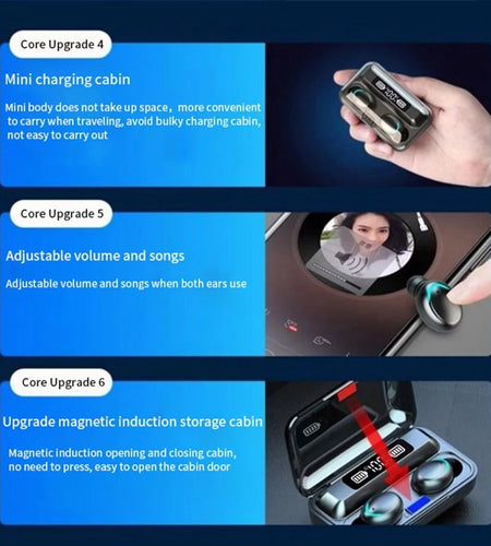 Bluetooth Earbuds,Wireless Bluetooth Earphones, Wireless Earbuds with 2200MAH Charging Case and Emergency Power Bank for Adult
