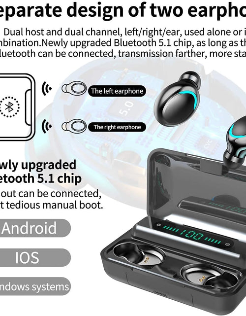 Load image into Gallery viewer, Bluetooth Earbuds,Wireless Bluetooth Earphones, Wireless Earbuds with 2200MAH Charging Case and Emergency Power Bank for Adult
