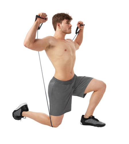 Home Gym Kit, Includes Resistance Tube, Ab Wheel, Jump Rope and Push-Up Bars