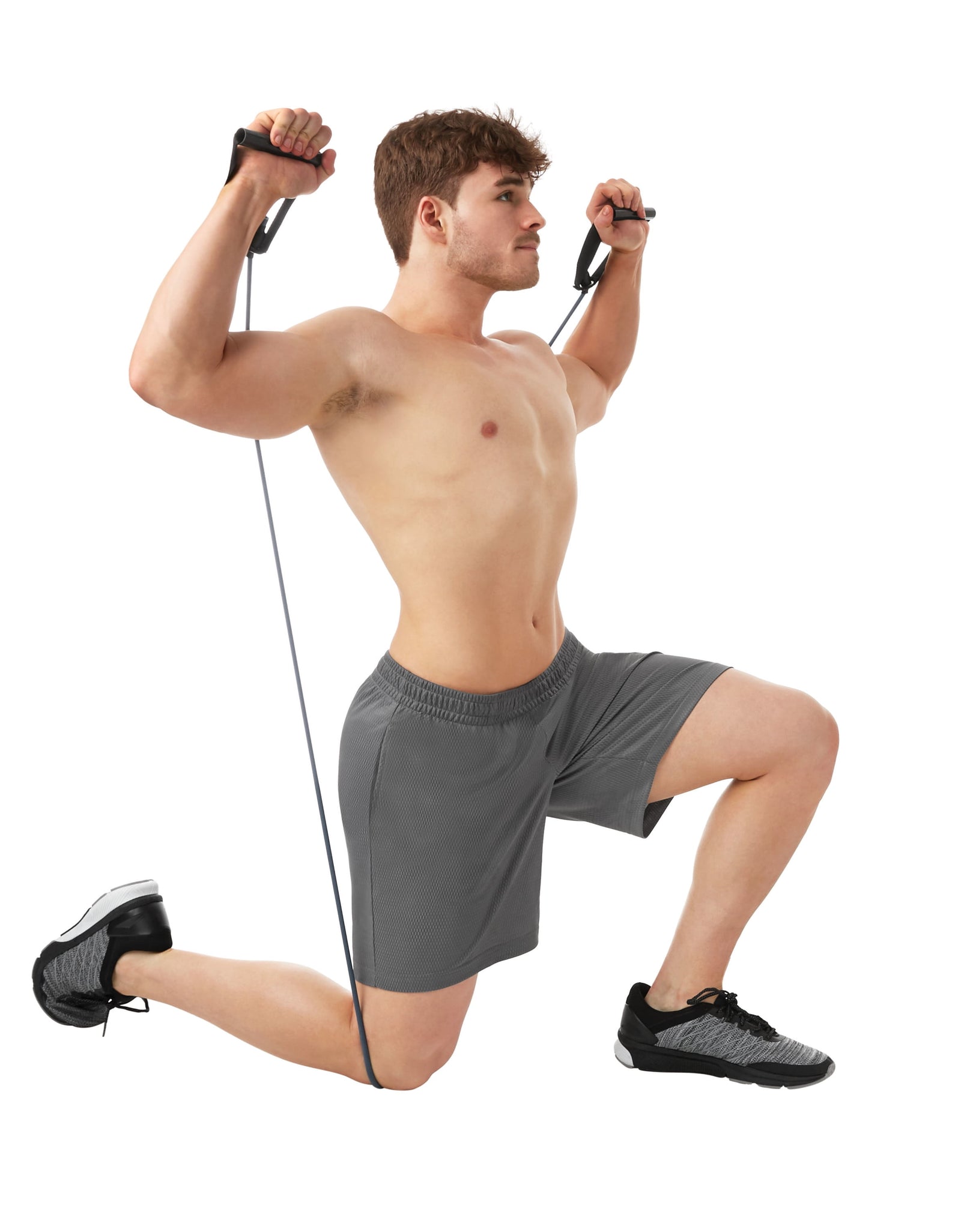 Home Gym Kit, Includes Resistance Tube, Ab Wheel, Jump Rope and Push-Up Bars