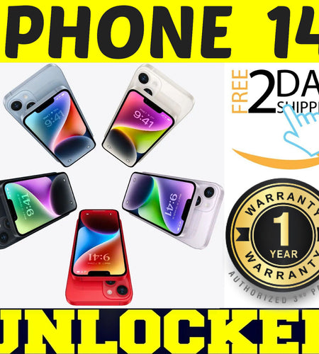 APPLE IPHONE 14 - 128GB 256GB (FACTORY UNLOCKED) 100% BATTERY ⚫⚪🔴🔵 ✤SEALED✤