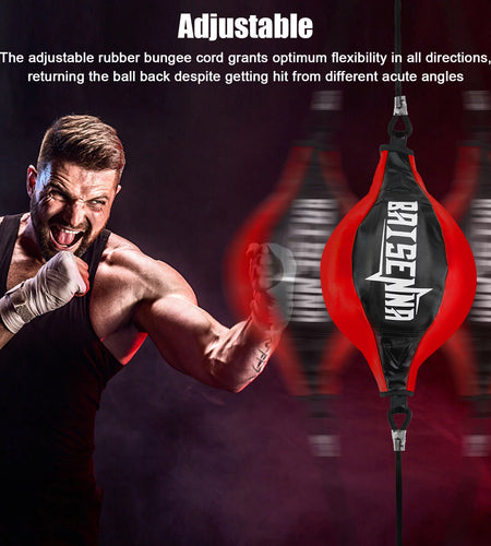 Double End Ball,  Boxing Speed Dodge Training Ball Leather Punch Bag Hanging Speed Ball for Gym Boxing Speed Training, Includes Cord, Stress Relief Exercise Equipment, Adult Teenagerss