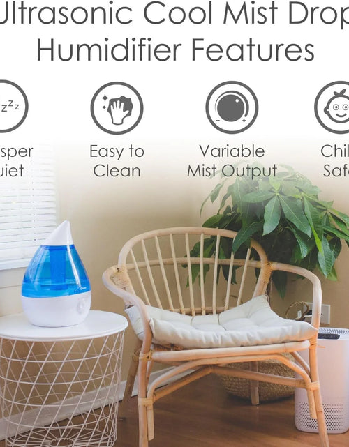 Load image into Gallery viewer, Crane USA Cool Mist Humidifier for Bedroom, Baby Nursery, Kids Room or Office, 1 Gallon Tank, Blue
