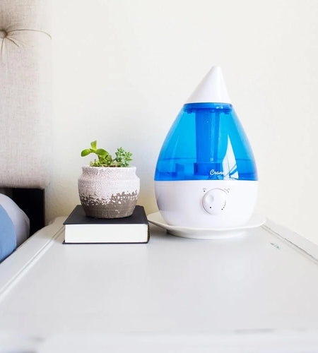 Crane USA Cool Mist Humidifier for Bedroom, Baby Nursery, Kids Room or Office, 1 Gallon Tank, Blue