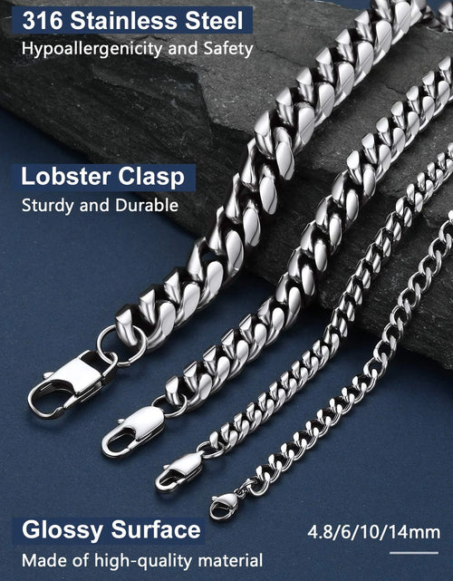 Load image into Gallery viewer, Hip Hop Men Necklaces Curb Cuban Chains 20Inch 10Mm Stainless Steel Chains Gift for Mens
