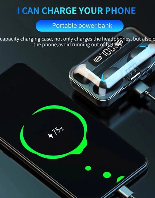 Load image into Gallery viewer, Bluetooth Earbuds,Wireless Bluetooth Earphones, Wireless Earbuds with 2200MAH Charging Case and Emergency Power Bank for Adult
