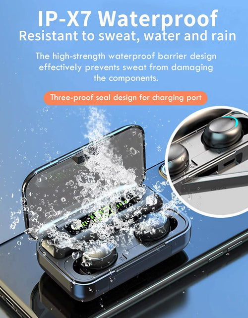 Load image into Gallery viewer, Bluetooth Earbuds,Wireless Bluetooth Earphones, Wireless Earbuds with 2200MAH Charging Case and Emergency Power Bank for Adult
